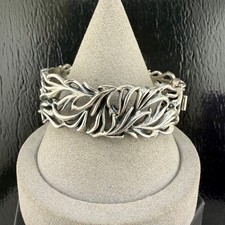 Vintage Napier Bracelet Silver Tone Bangle Signed 7.5in picture