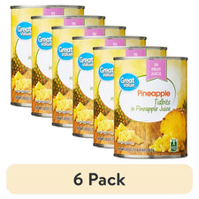 (6 pack) Great Value Canned Pineapple Tidbits, 20 oz picture