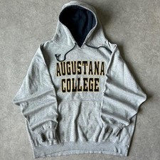 Vintage Team Editions Augustana College Gray Hoodie Y2K Mens XL Navy Gold picture