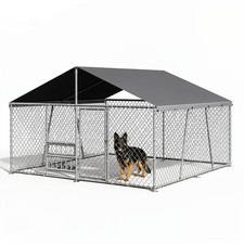 GRAVEE Large Dog Kennel Outdoor with Roof, Heavy Duty Pet Fence Enclosure picture