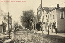 Lowell Ohio North Front Street c1910 Storefronts And Signs picture