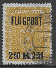 AUSTRIA SCOTT C2 USED F/VF - 1918 2.50k on 3k OCHER AIRMAIL ISSUE picture