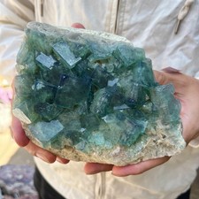 3.4LB NATURAL Green Cube FLUORITE Quartz Crystal Cluster Mineral Specimen picture