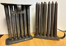 Pair Antique Tin Candle Molds 12 Tube Early American Primitive Country Lighting picture