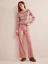 BODEN Sailor Wide Leg Trousers High Waisted Nautical Size 16-18 picture