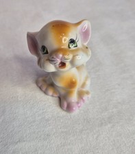 Vtg Individual/Replacement Orange white Tabby Kitten Salt Shaker picture
