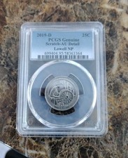 2019  D  25¢  PCGS Genuine Scratch. AU. Detail Lowell  NP picture