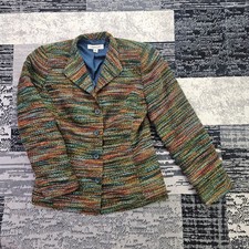 Coldwater Creek Women's 10 Blazer Jacket Multicolor Textured Lined picture