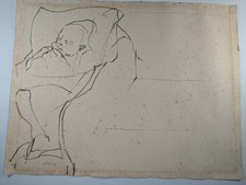 Original Minimalist Line Sketch Art Signed Koffler Large 20x26 Unframed picture