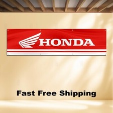 HONDA 2'X8' BANNER FLAG MOTORCYLE RACING RED WING picture