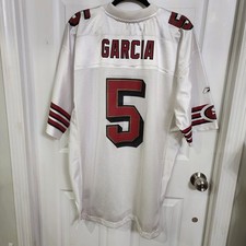 Vintage Reebok Jeff Garica #5 San Francisco 49ers Away White Replica Jersey picture