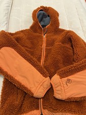 Patagonia Vintage 2004 Patagonia Rhythm Tikki Wood Orange Fleece Made in the USA picture