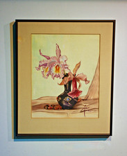 Original 1944 Watercolor Painting Irene Phillips Muncaster Tulsa OK Art Framed picture