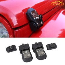 For Jeep Wrangler JK 07-18 Sides Hood Locking Latch Catch Kit Black Accessories picture