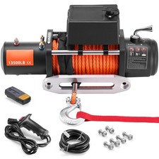 Uimoso Electric Winch 13500LBS Synthetic Cable Truck Trailer Towing Off-Road 4WD picture