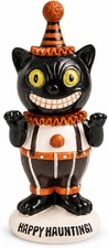 Vintage Halloween Black Cat Figurine Table Shelf Home Decor picture