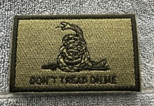 DON’T TREAD ON ME GADSDEN FLAG 2x3 Embroidered Morale Patch Hook Backing New picture