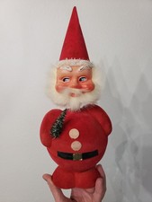 Vintage flocked Santa Claus w/bobble head candy German container original box picture