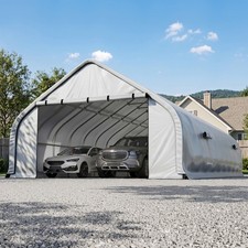 20x20/ 30/40ft Heavy Duty Carport,Galvanized Steel Frame,Portable Garage Shelter picture