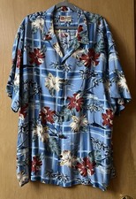 VTG Hilo Hattie Hawaiian Shirt 5XL Men’s Button Down Blue Floral Beach Cabana picture
