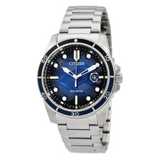 Citizen Marine 1810 Eco-Drive Blue Dial Men's Watch AW1810-85L picture