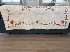 Vintage Embroidered Tablecloth 62x76