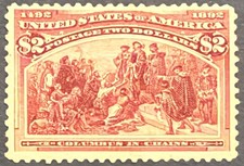 SCOTT#: 242 COLUMBIAN ISSUE: COLUMBUS IN CHAINS 1893 ABC SINGLE STAMP W/PF CERT picture