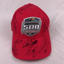 Daytona 500 Hat Cap Strap Back Mens One Size Red NASCAR Racing Multi Signed 2011 picture