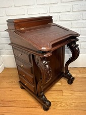 Beautiful Ornate Carved Wooden Davenport Desk Captains Desk  picture