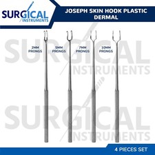 4 Joseph Skin Hook Set Double Sharp Prongs Retractor Plastic Dermal Instruments picture