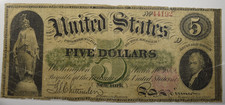1862 $5 LEGAL TENDER ~ Fr61c ALEXANDER HAMILTON ~ FINE/VF DETAILS INV#192 picture