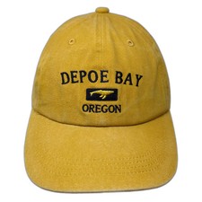 OBSI Depoe Bay Oregon Whale Embroidered Baseball Cap Yellow OS Cotton Hat picture