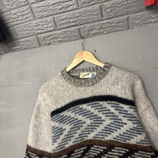 Vintage Peter Jon Sweater Geometric Knit Grandpa Core Ski Grunge Pullover Large picture