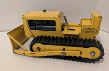Vintage Tonka Bulldozer Yellow Pressed Steel Rubber Tracks Oval Logo 1960s picture