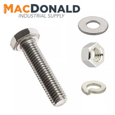 334 PC Fine Hex Head Cap Screw Nut & Washer 18-8 Stainless Steel Assortment picture
