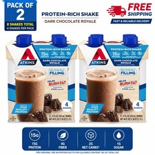 Atkins Dark Chocolate Royale Protein Shake, High Protein, Low Carb 8 Ct picture