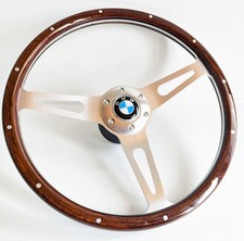 Steering Wheel fits for BMW Wood Chrome Vintage E3 E10 2002 1502 1602 1802 65-76 picture