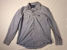 Wrangler Men's Powder Blue Pearl Button Western Shirt, XL picture