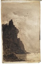 Old & rare French sketch book 19th century by unknown artist, over 50 drawings picture