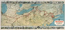 1920s New York Central Lines Map Erie Railroad Wall Art Poster Print History picture