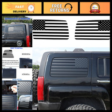 American Flag Decals for Rear Side Windows, Compatible with Hummer H3, 2Pcs Blac picture