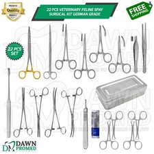 22 Pcs Veterinary Feline Spay Surgical Kit German Grade Instruments Set picture