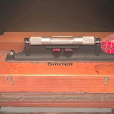 Vintage Starrett No. 98 Precision Level w/ Wooden Case, Graduated Main Vial rare picture