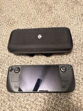 valve steam deck 256gb black handheld system w/ carrying case and 512 gb microsd picture