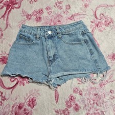 Dazy Light Blue Frayed Hem Women's Jean Shorts picture