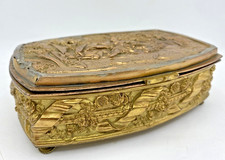 Antique french jewelry box 19th century made of bronze picture