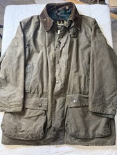Vintage Barbour Northumbria Waxed Jacket C46 Olive Green England Patina picture