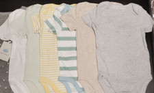Cloud Island Unisex Baby 12M Short Sleeve Bodysuits LOT of 7 Pieces - NEW W/TAGS picture