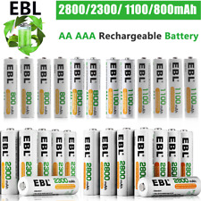 EBL Lot AA AAA Rechargeable Batteries 2800mAh 2300mAh 1100mAh 800mAh NI-MH + Box picture