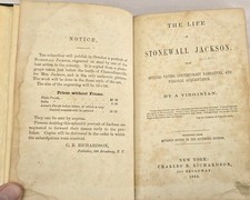 Rare 1864 The Life Of Stonewall Jackson By A Virginian Book 1st Ed Hard Cover picture